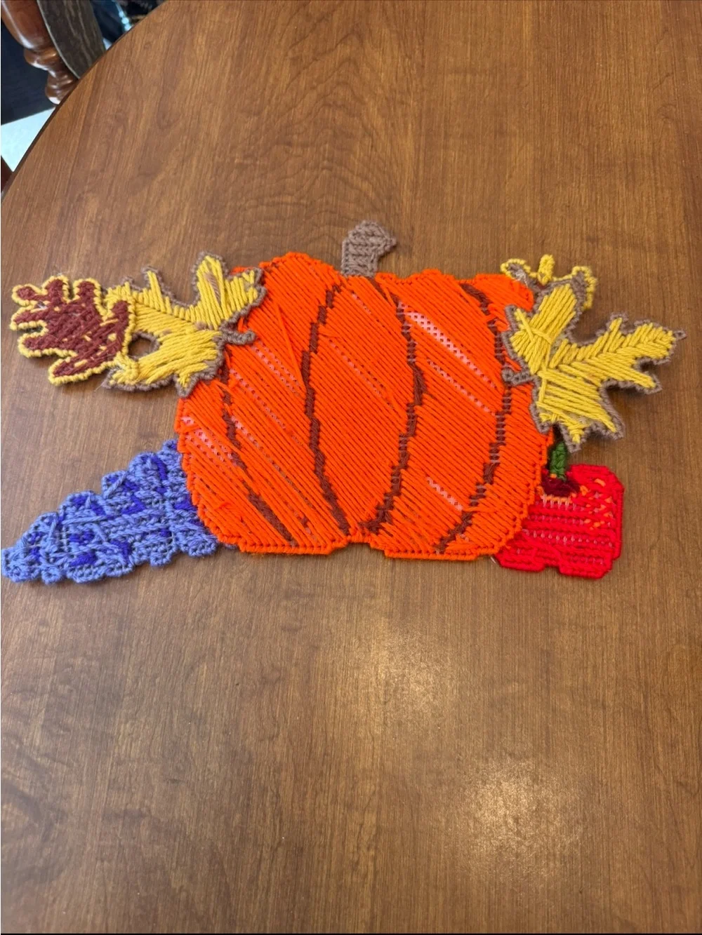 Handmade Autumn Pumpkin Patch Wall Decor Orange, Purple, Green, Cream